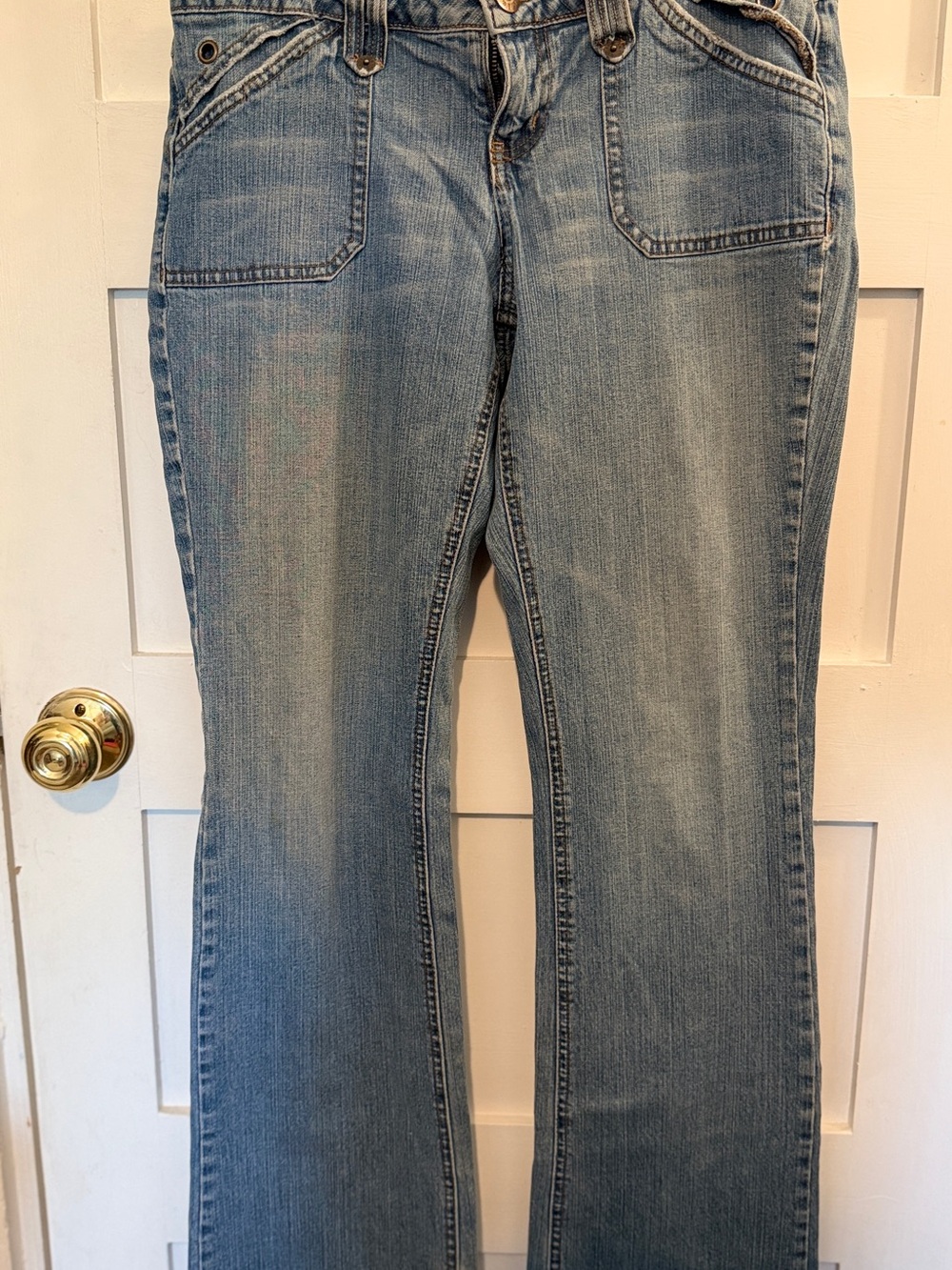 lei Light Blue Flare Jeans with Front Patch Pockets